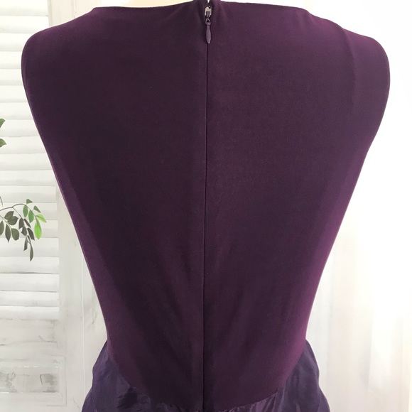 Dressbarn Collection Dress 12 Shimmer Sheath Tiered Ruffle Purple V-neck EUC - Picture 6 of 10